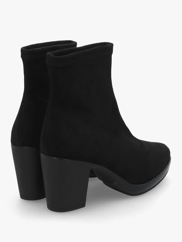 Micha Black Block Heel Ankle Boots