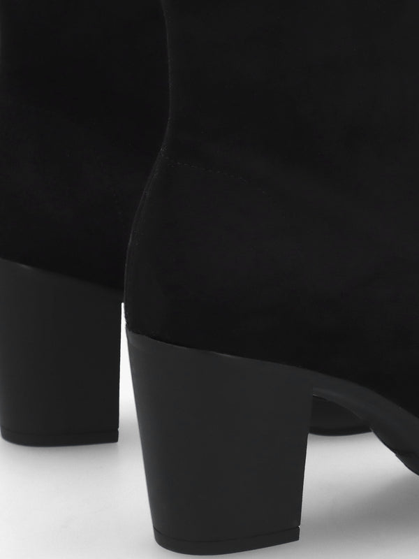 Micha Black Block Heel Ankle Boots