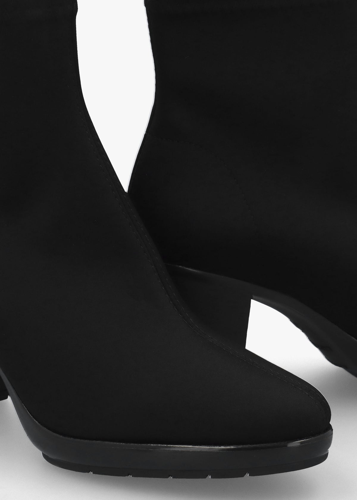 Micha Black Lycra Stretch Block Heel Ankle Boots