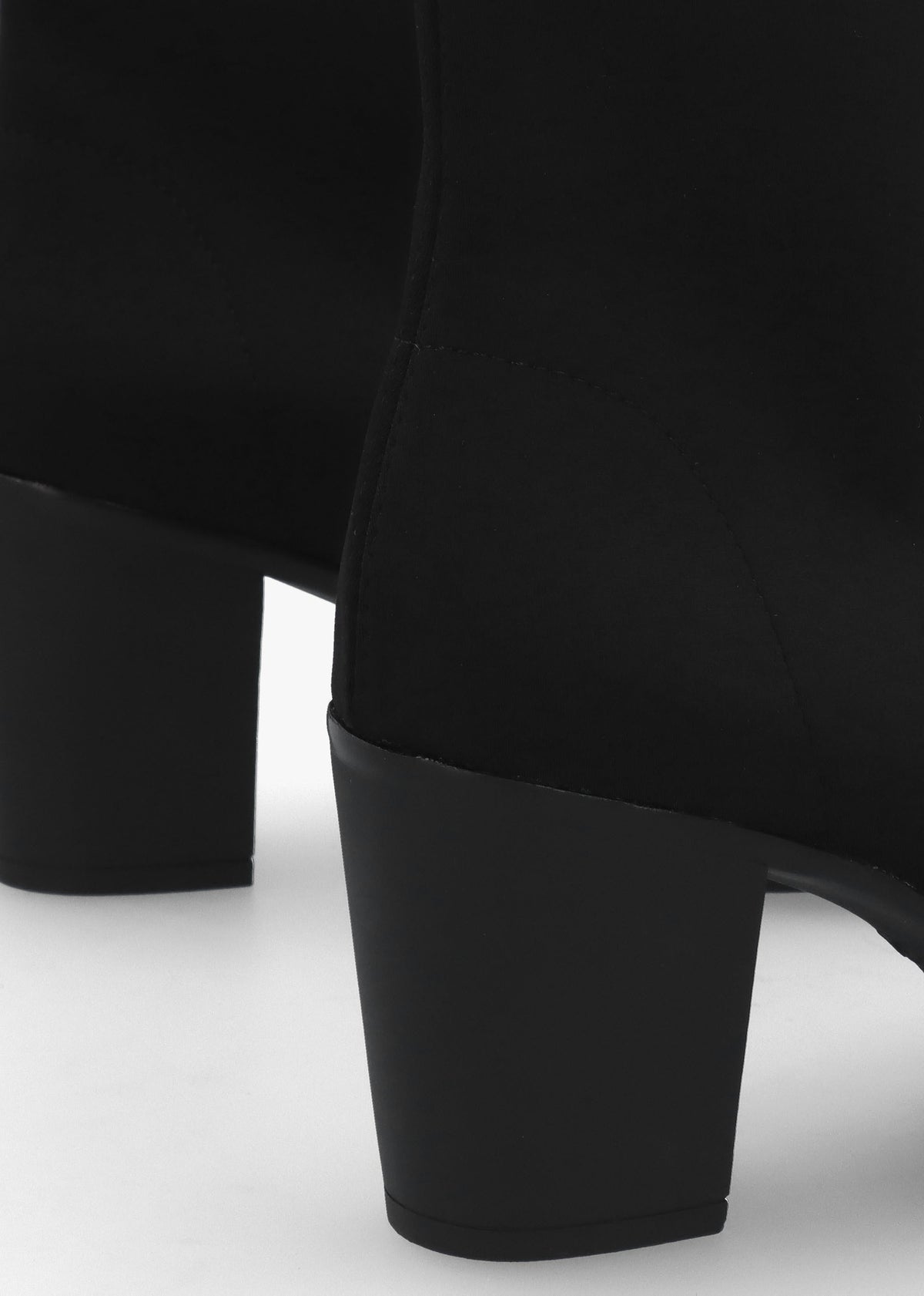 Micha Black Lycra Stretch Block Heel Ankle Boots