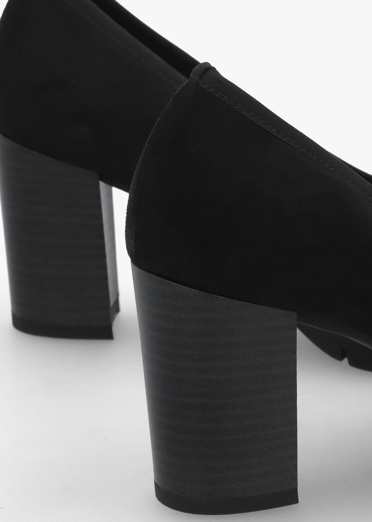 Carrie Black Block Heel Court Shoes