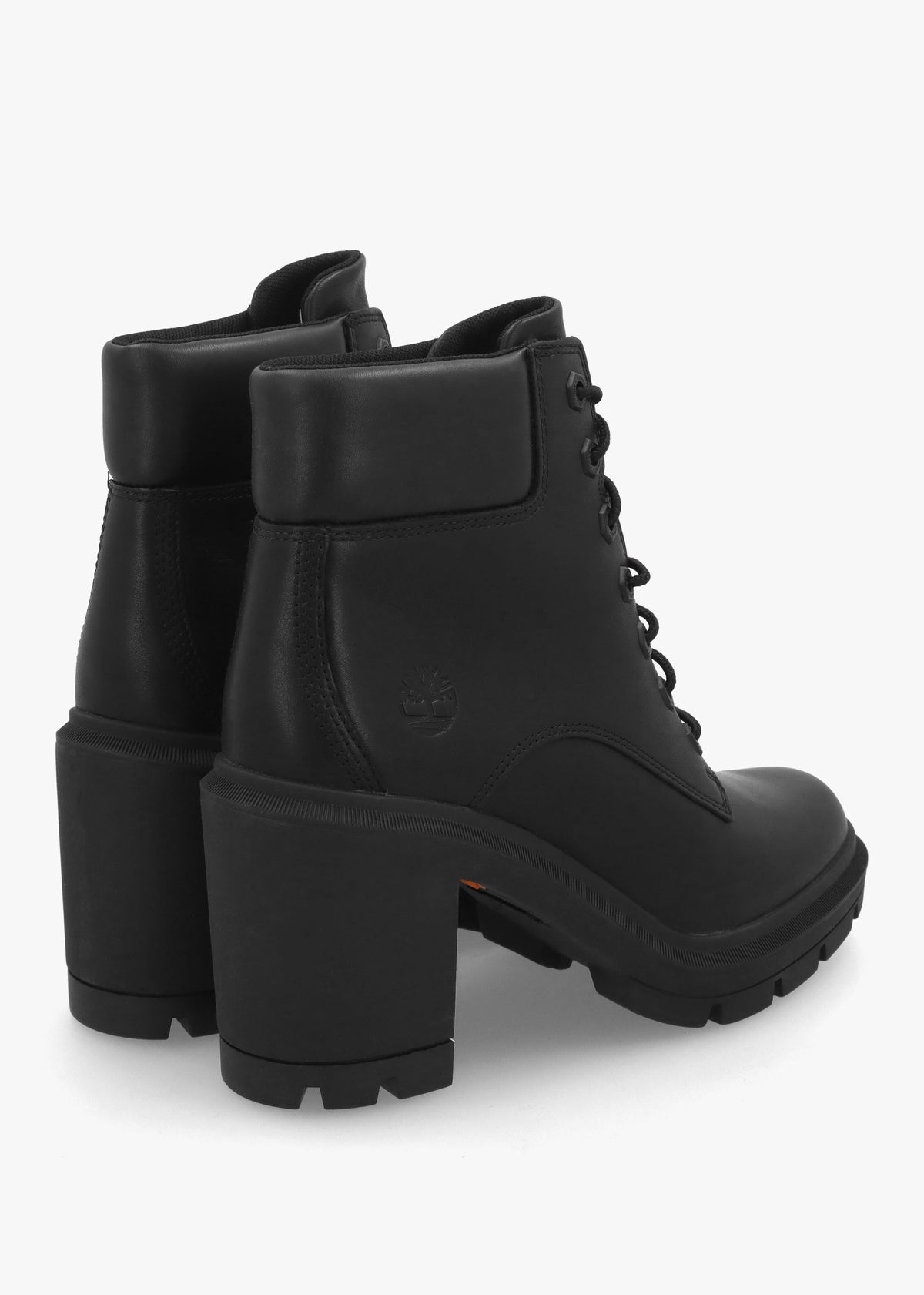 Allington Heights Jet Black Leather Block Heel Ankle Boots