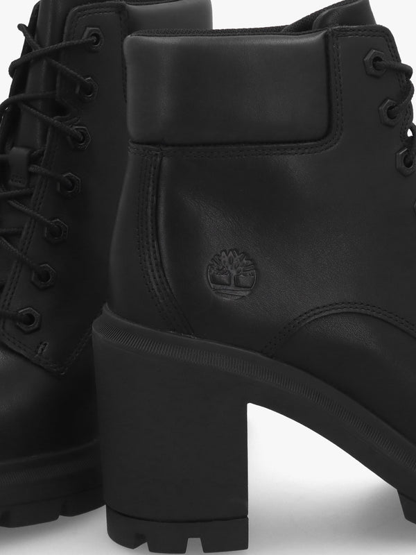 Allington Heights Jet Black Leather Block Heel Ankle Boots