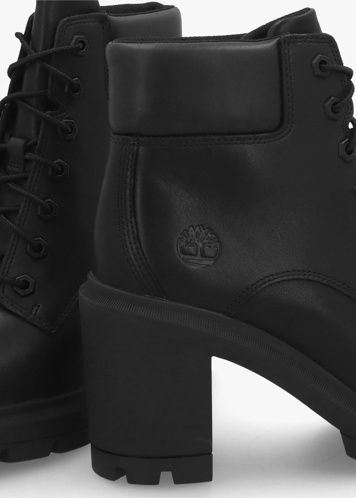 Allington Heights Jet Black Leather Block Heel Ankle Boots
