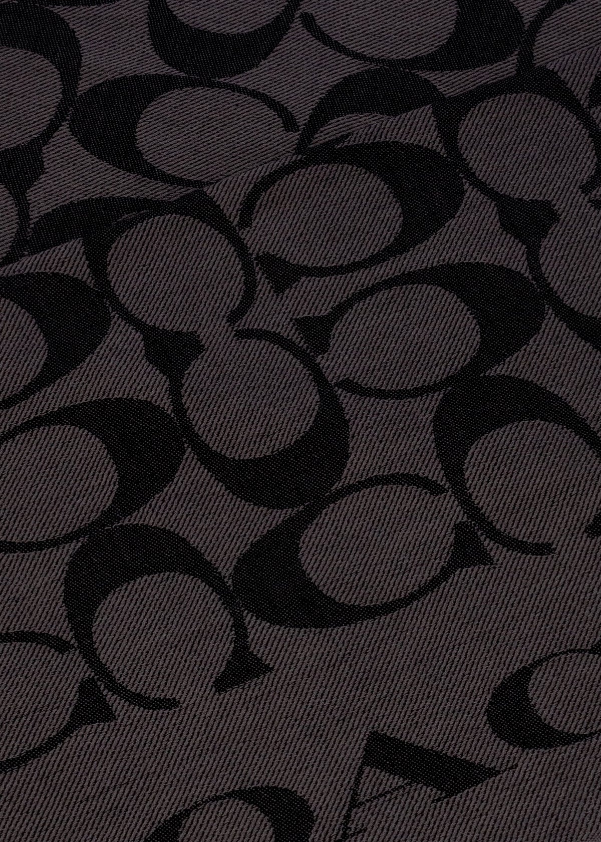 Signature C Border Black Silk Mix Stole Scarf