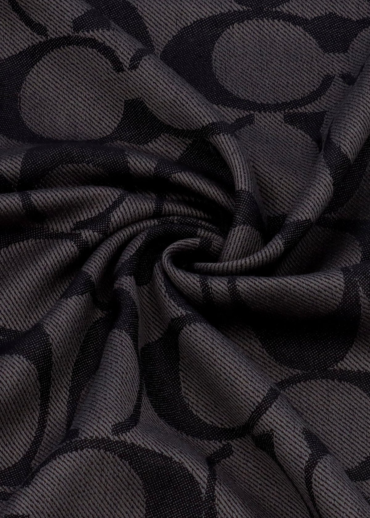 Signature C Border Black Silk Mix Stole Scarf