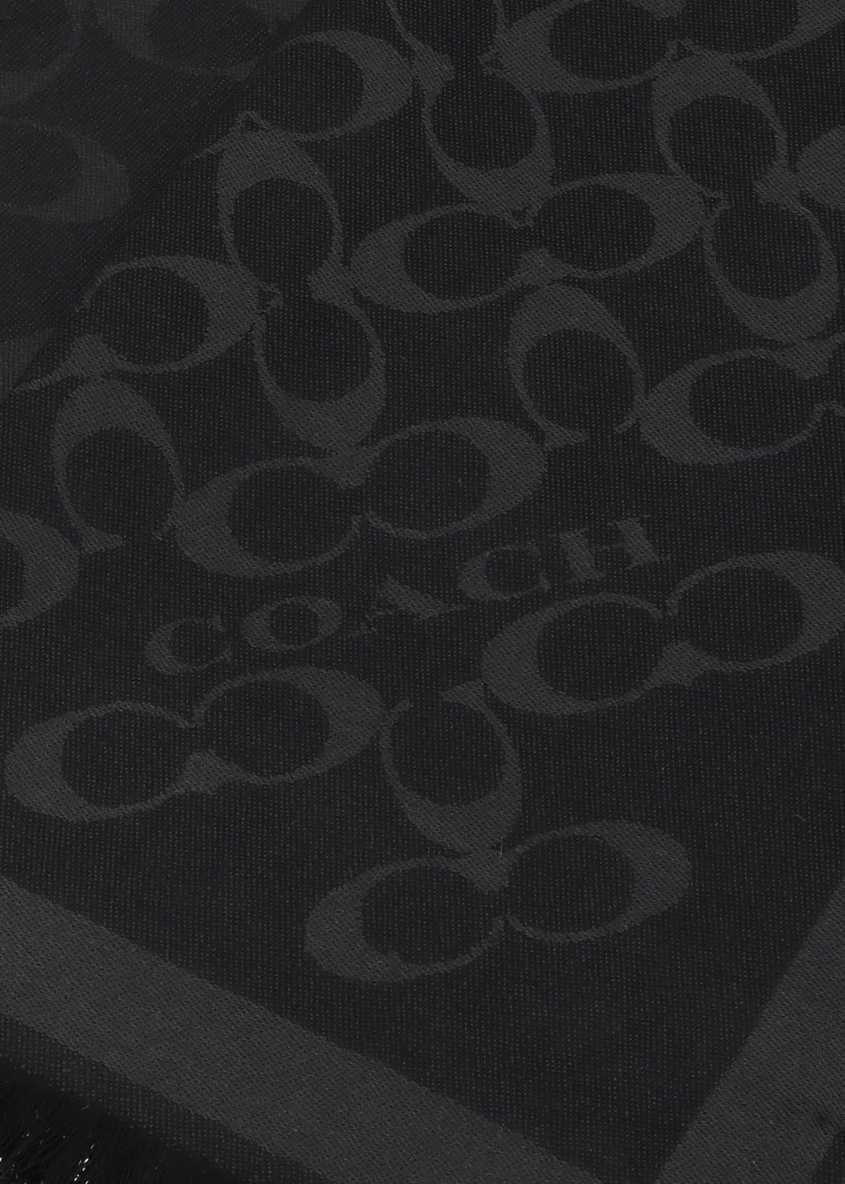 Bias Signature C Black Wool Mix Oblong Scarf