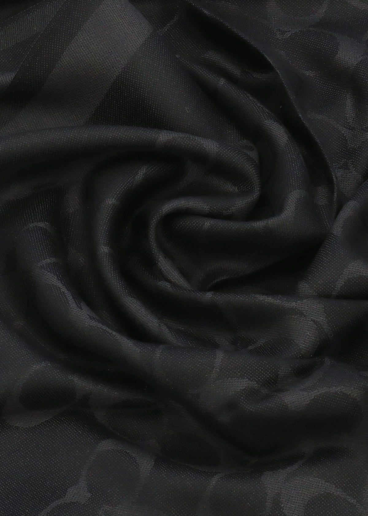 Bias Signature C Black Wool Mix Oblong Scarf
