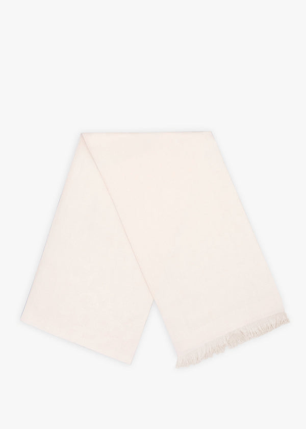 Bias Signature C Chalk Wool Mix Oblong Scarf