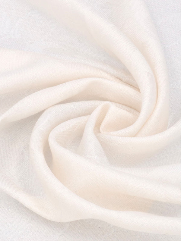 Bias Signature C Chalk Wool Mix Oblong Scarf