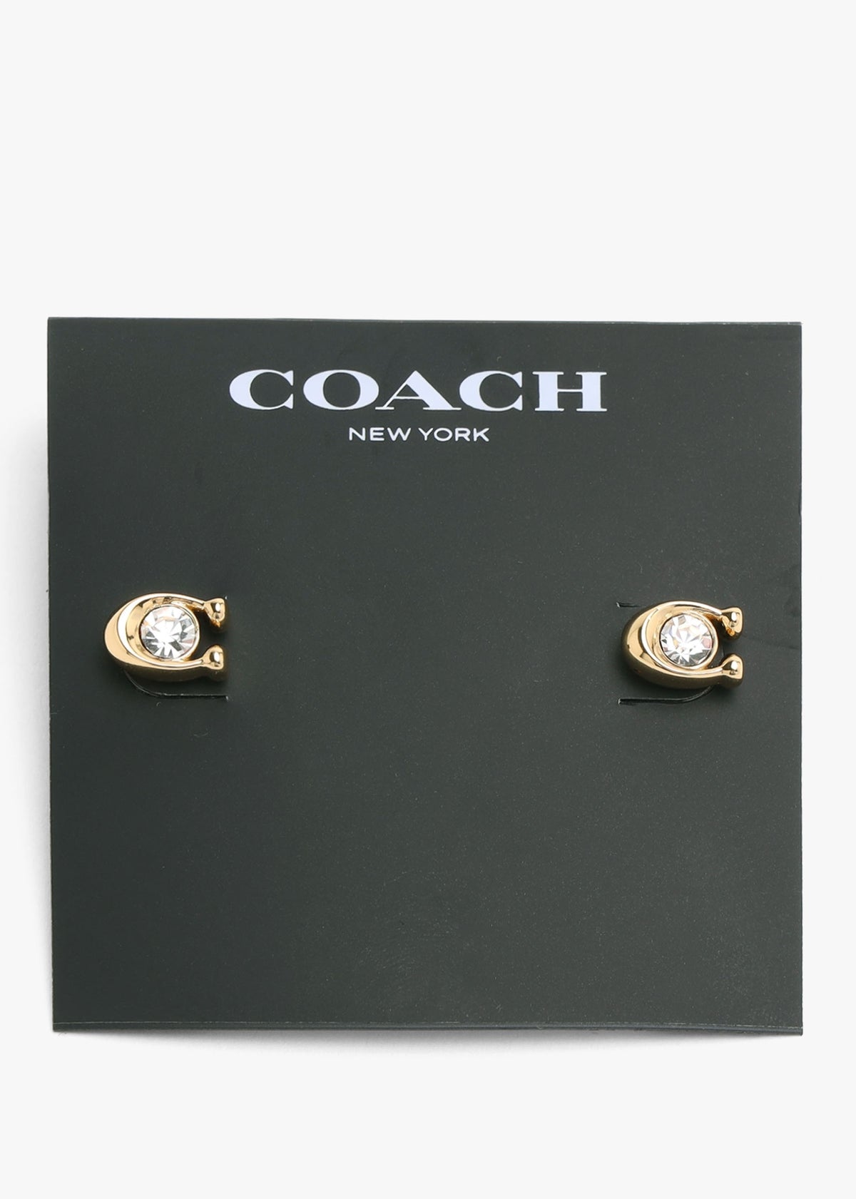 Crystal C Gold Stud Earrings