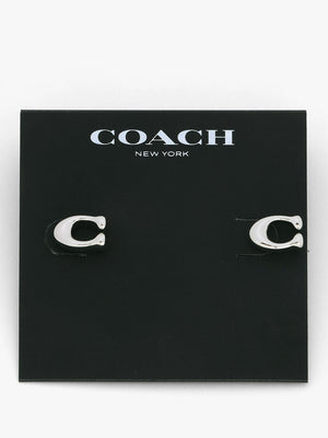 Bubble C Silver Stud Earrings