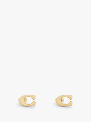 Bubble C Gold Stud Earrings