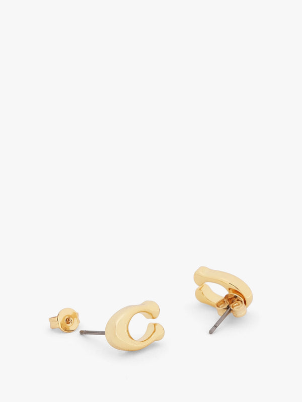 Bubble C Gold Stud Earrings