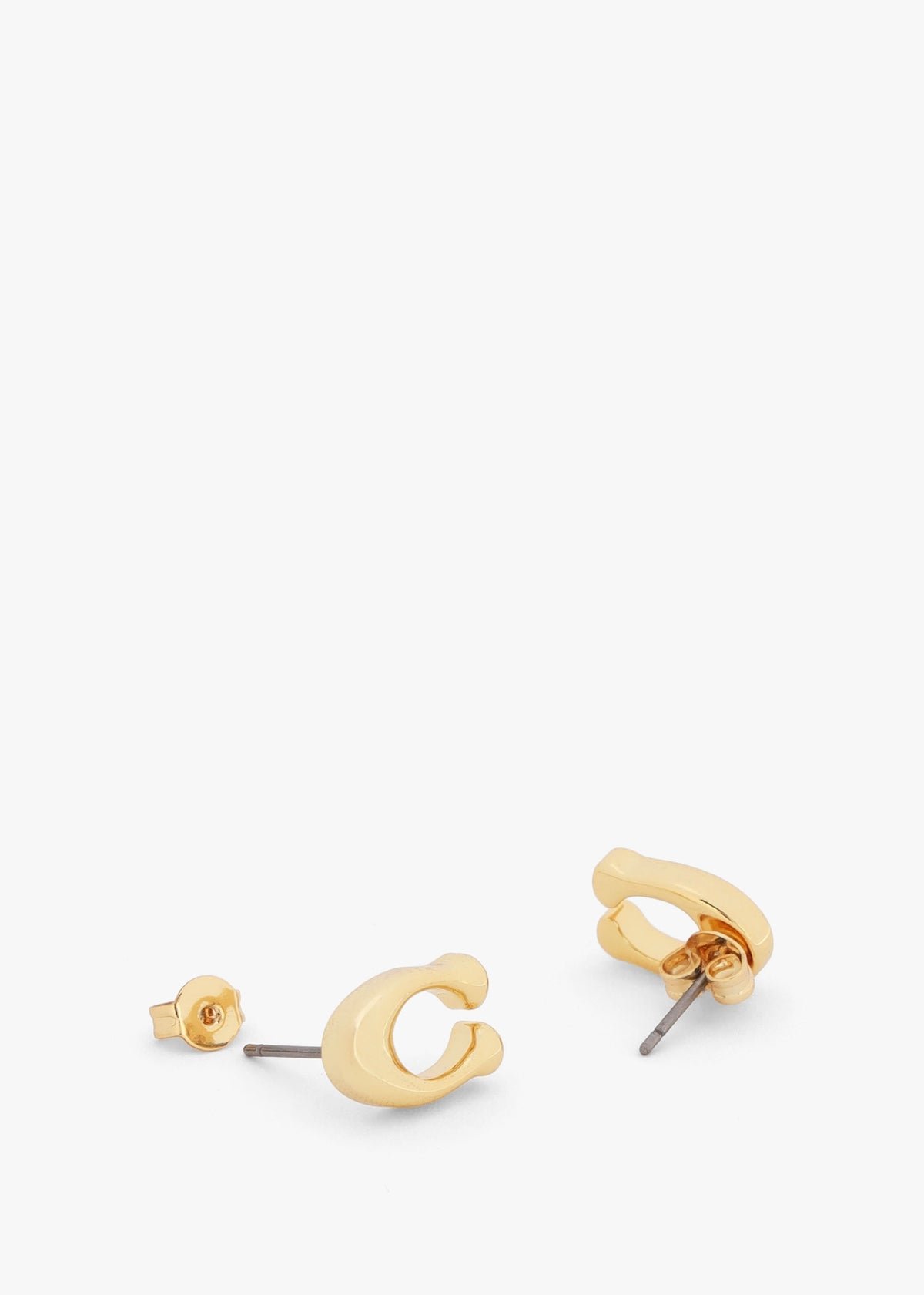 Bubble C Gold Stud Earrings