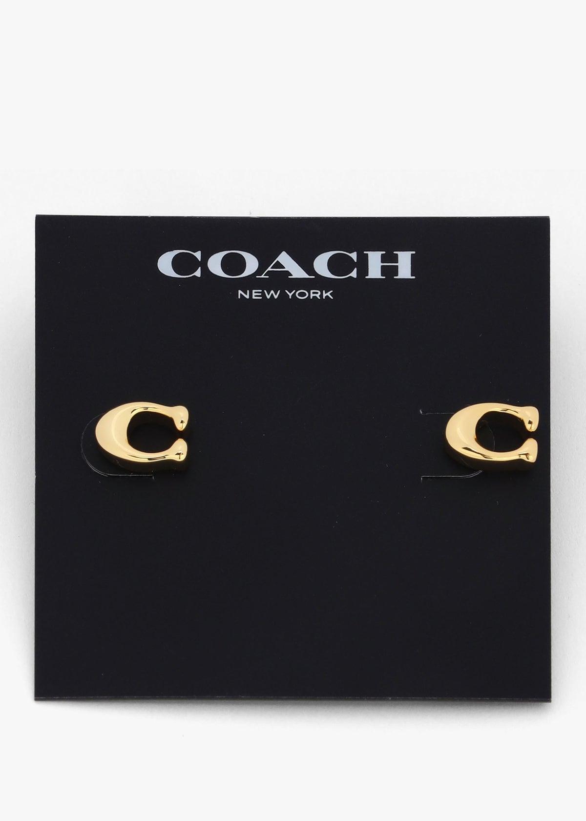 Bubble C Gold Stud Earrings