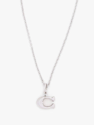 C Logo Started Silver Chain Necklace
