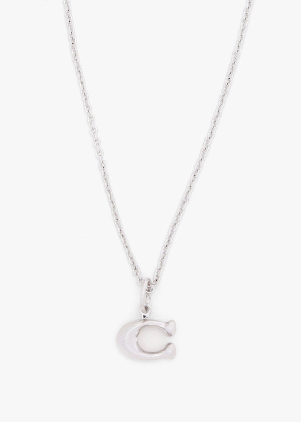 C Logo Started Silver Chain Necklace