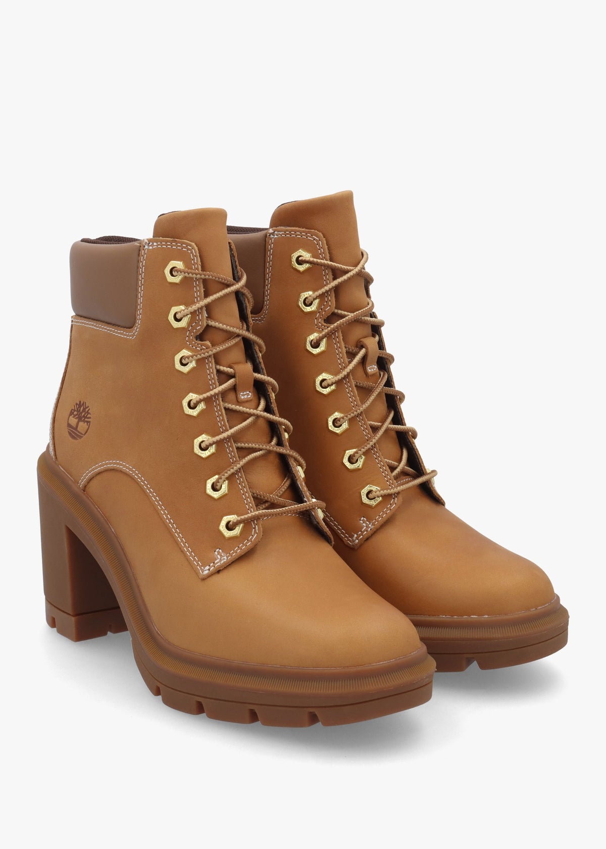 Allington Heights Wheat Leather Block Heel Ankle Boots