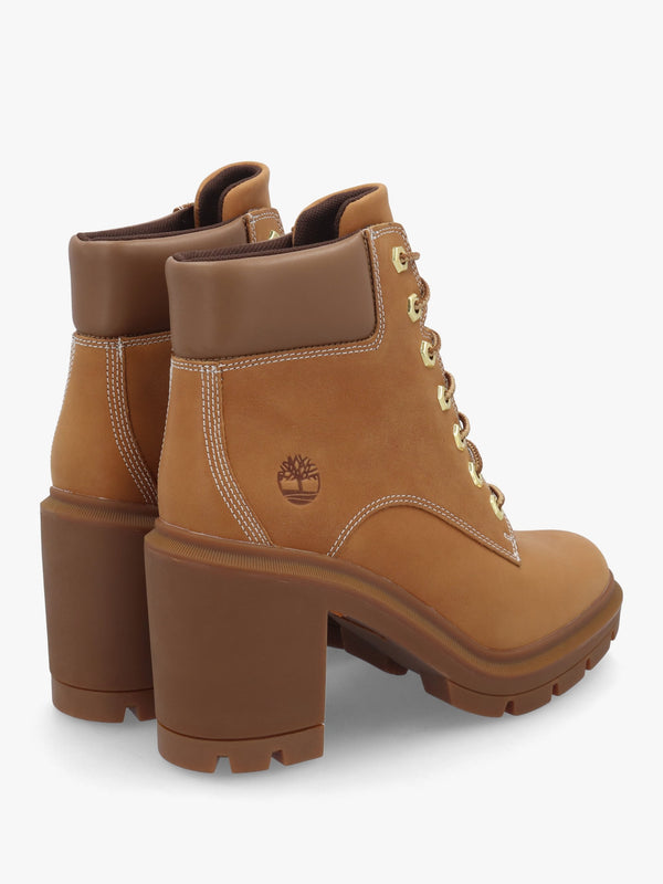 Allington Heights Wheat Leather Block Heel Ankle Boots
