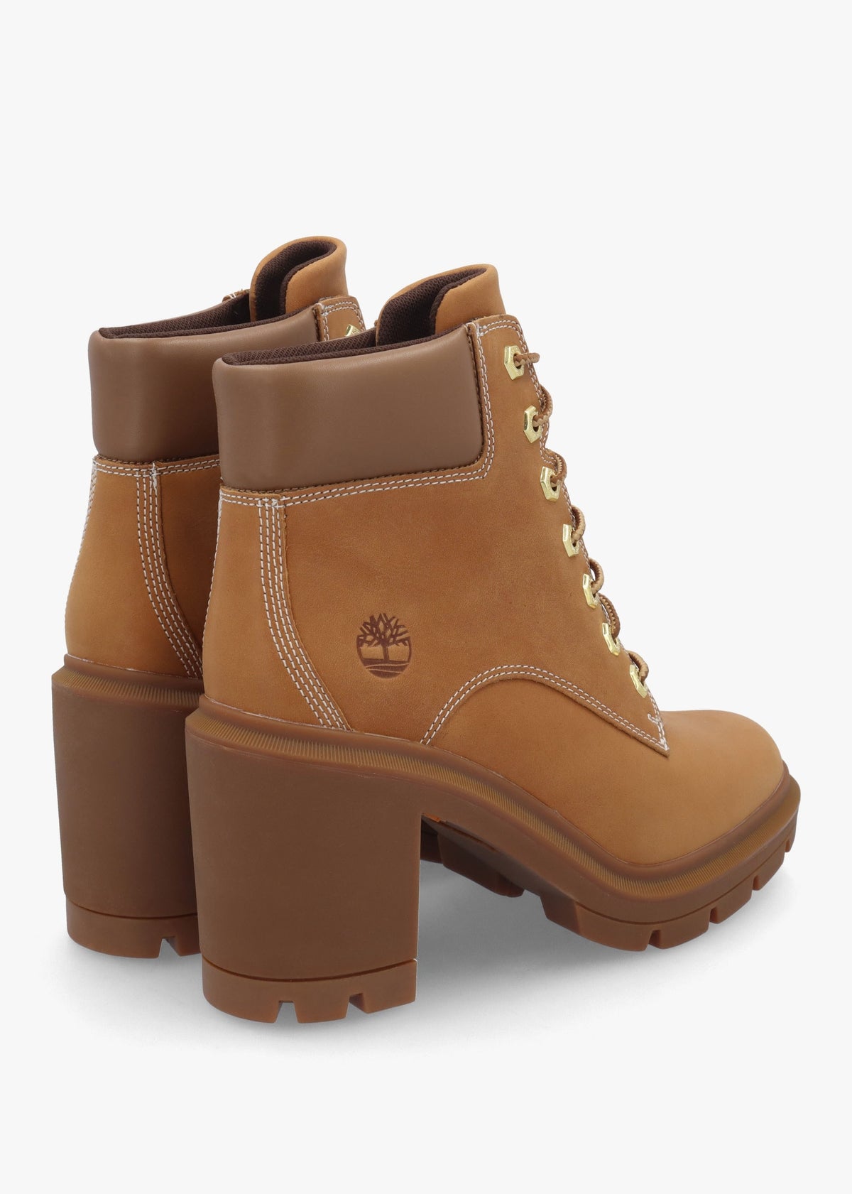 Allington Heights Wheat Leather Block Heel Ankle Boots