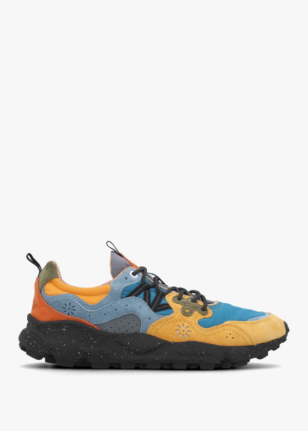 Men’s Yamano 3 Uni Papaya Black Petrol Suede & Technical Fabric Trainers