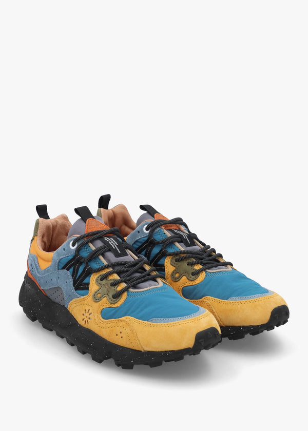 Men’s Yamano 3 Uni Papaya Black Petrol Suede & Technical Fabric Trainers