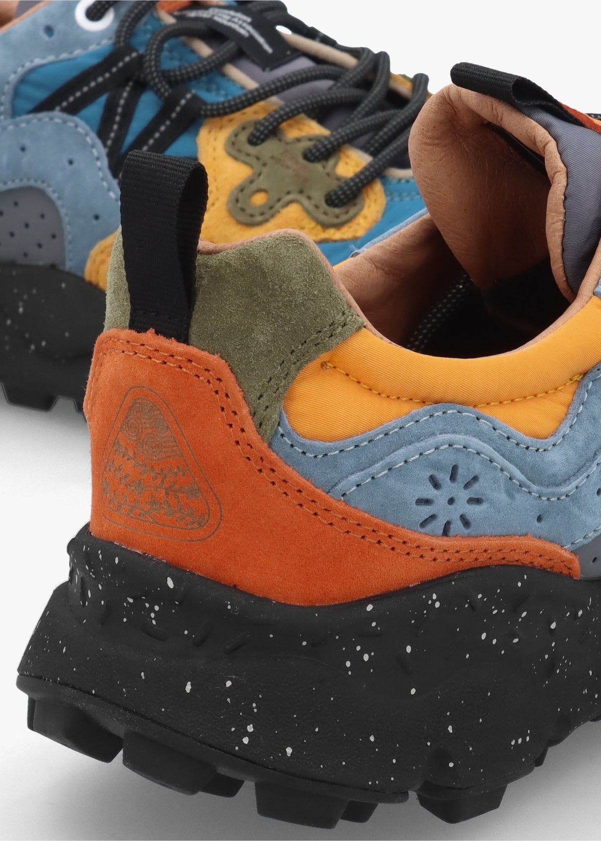 Men’s Yamano 3 Uni Papaya Black Petrol Suede & Technical Fabric Trainers
