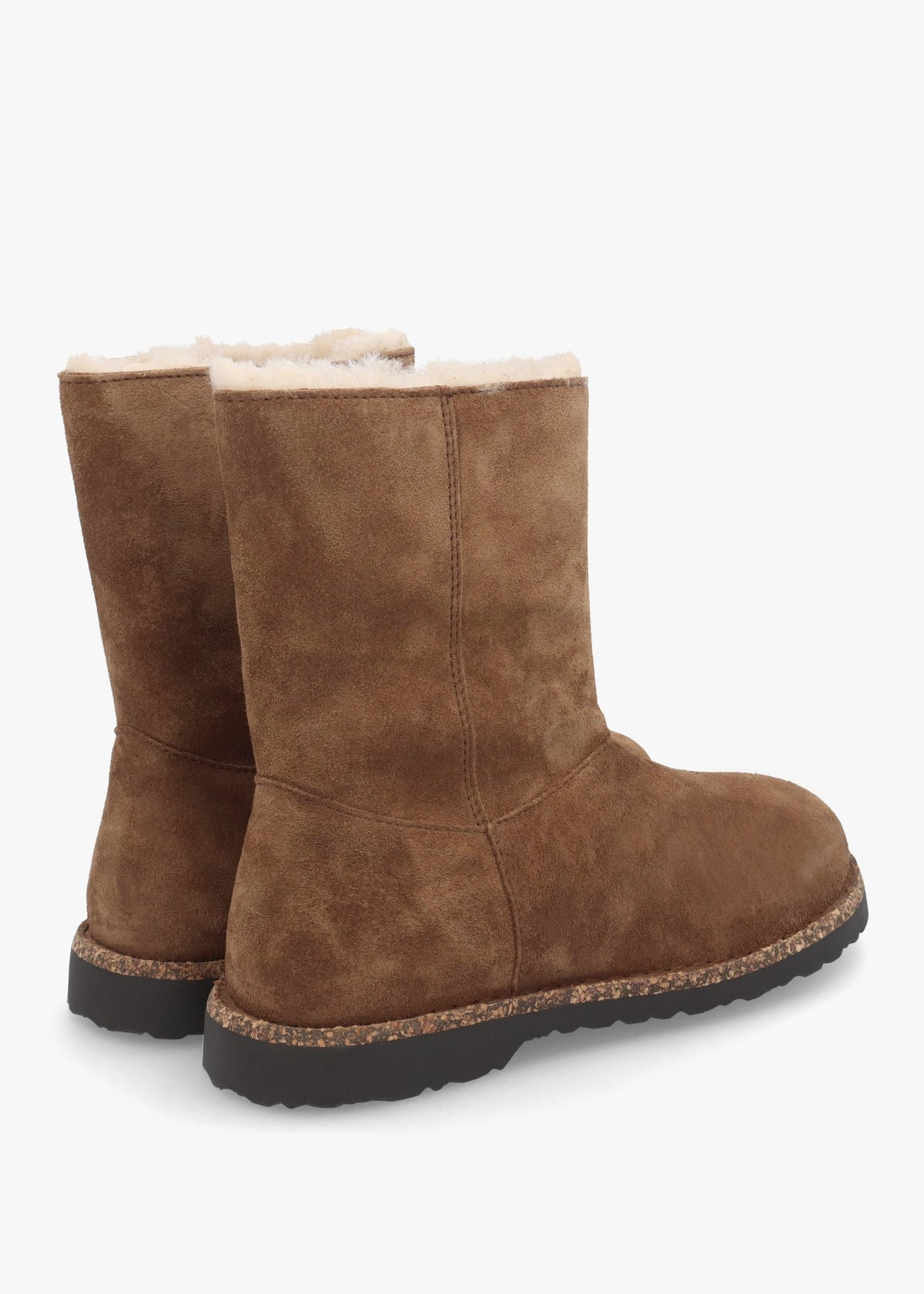 Uppsala Zip Shearling Dark Tea Suede Ankle Boots