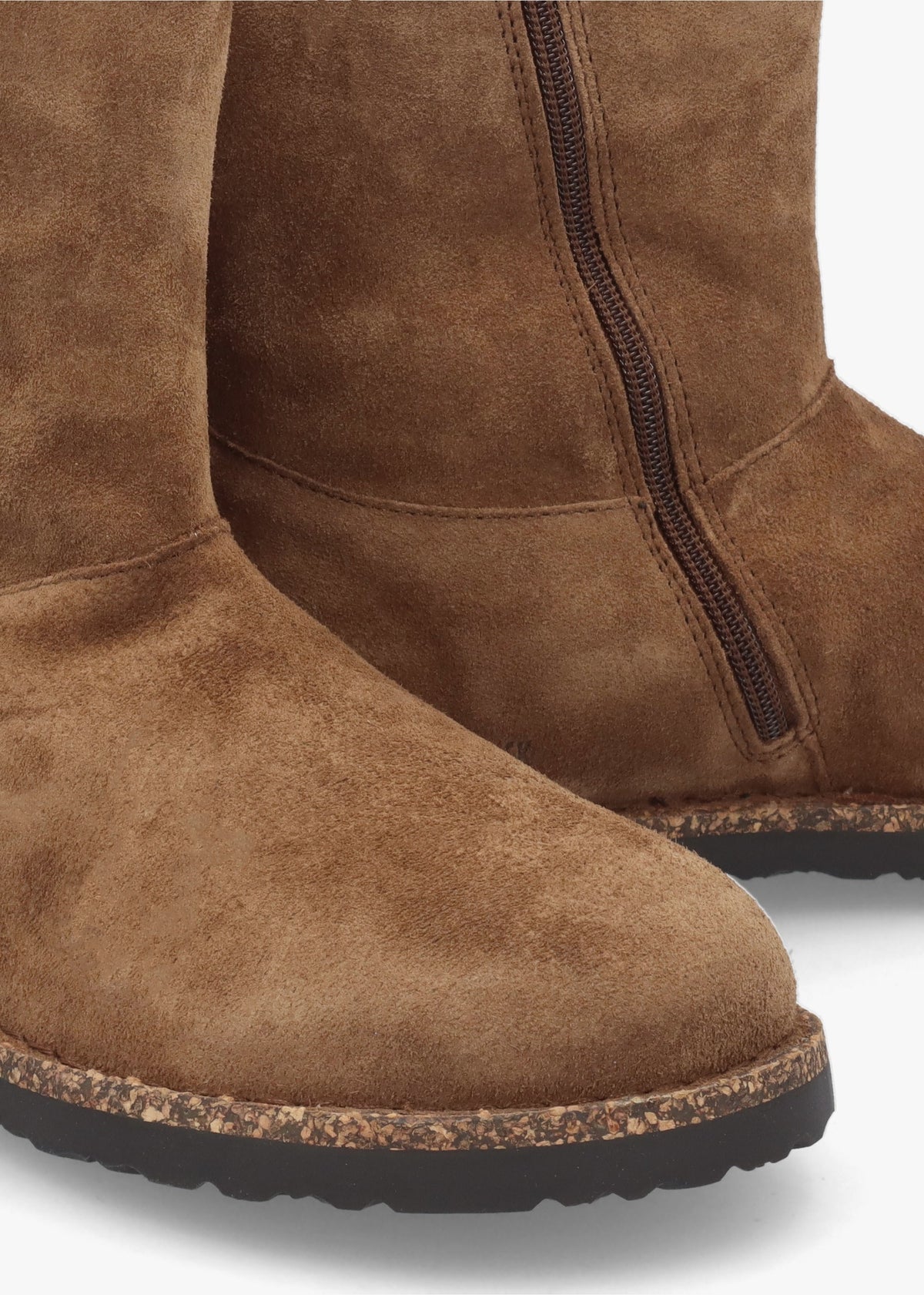 Uppsala Zip Shearling Dark Tea Suede Ankle Boots