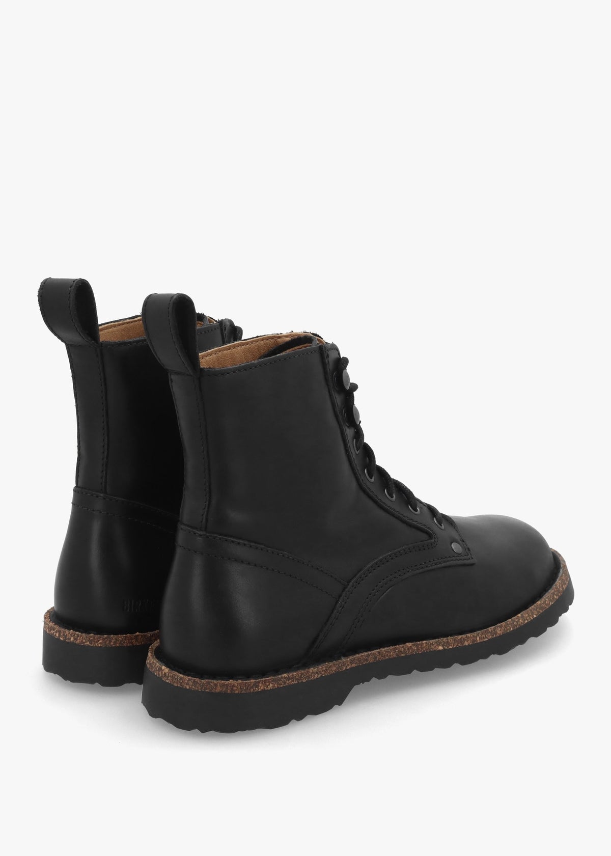 Bryson Natural Leather Black Lace Up Ankle Boots