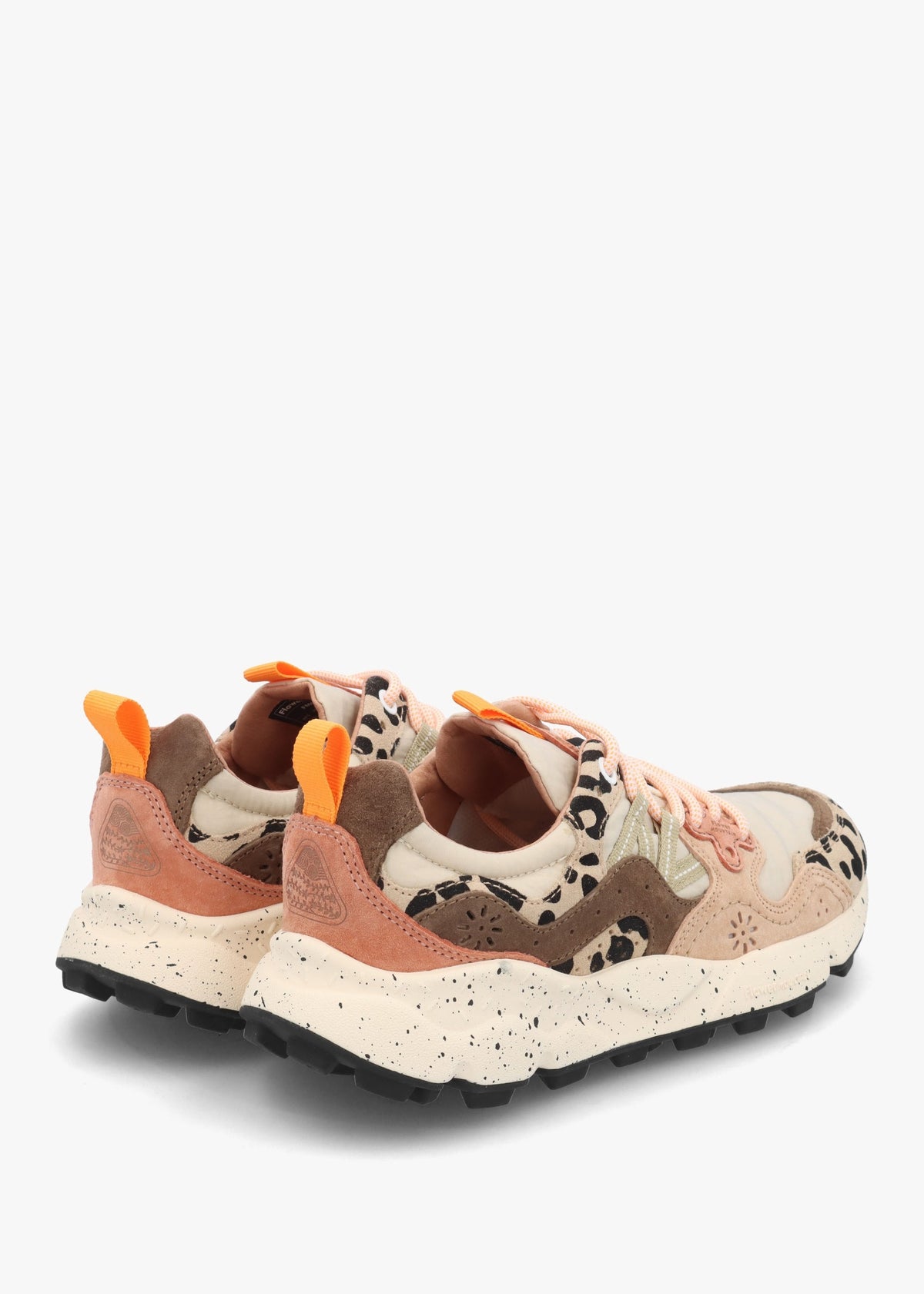 Women's Yamano 3 Beige Milk Light Brown Leopard Suede Trainers