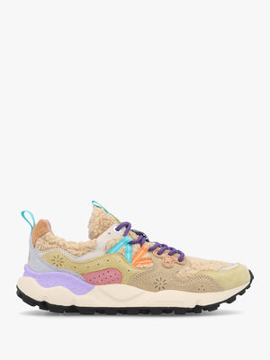 Women's Yamano 3 Beige Multi Teddy Suede Trainers