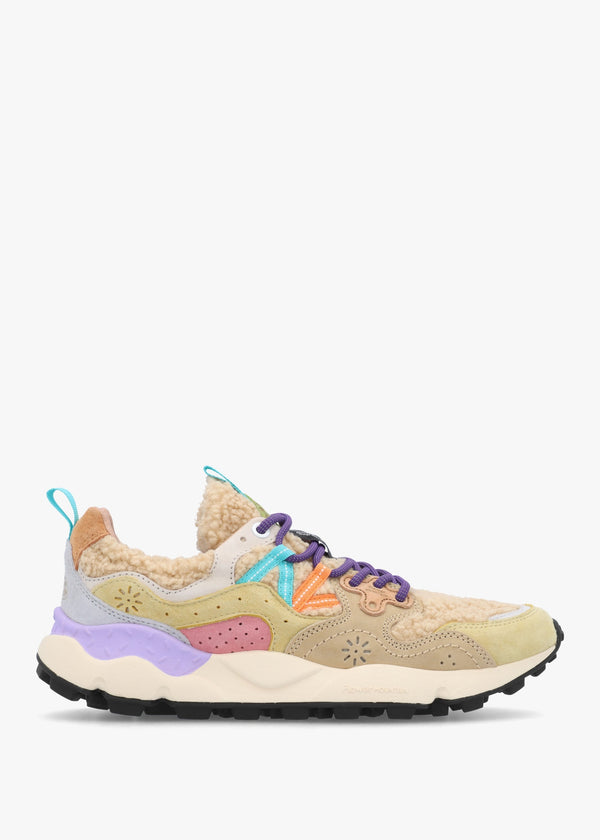Women's Yamano 3 Beige Multi Teddy Suede Trainers