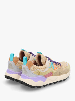 Women's Yamano 3 Beige Multi Teddy Suede Trainers