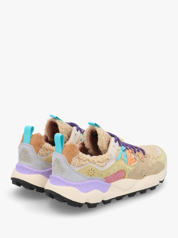 Women's Yamano 3 Beige Multi Teddy Suede Trainers