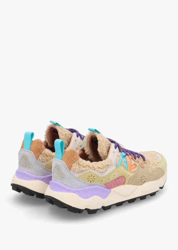 Women's Yamano 3 Beige Multi Teddy Suede Trainers