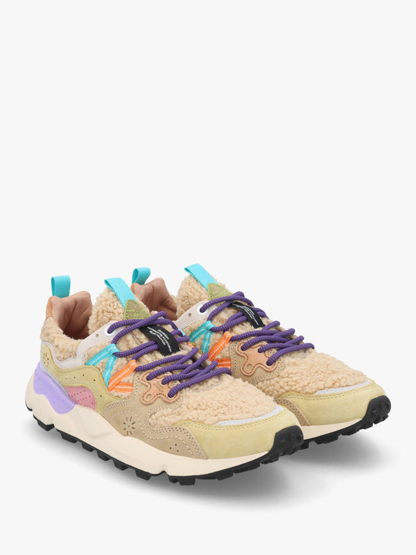 Women's Yamano 3 Beige Multi Teddy Suede Trainers