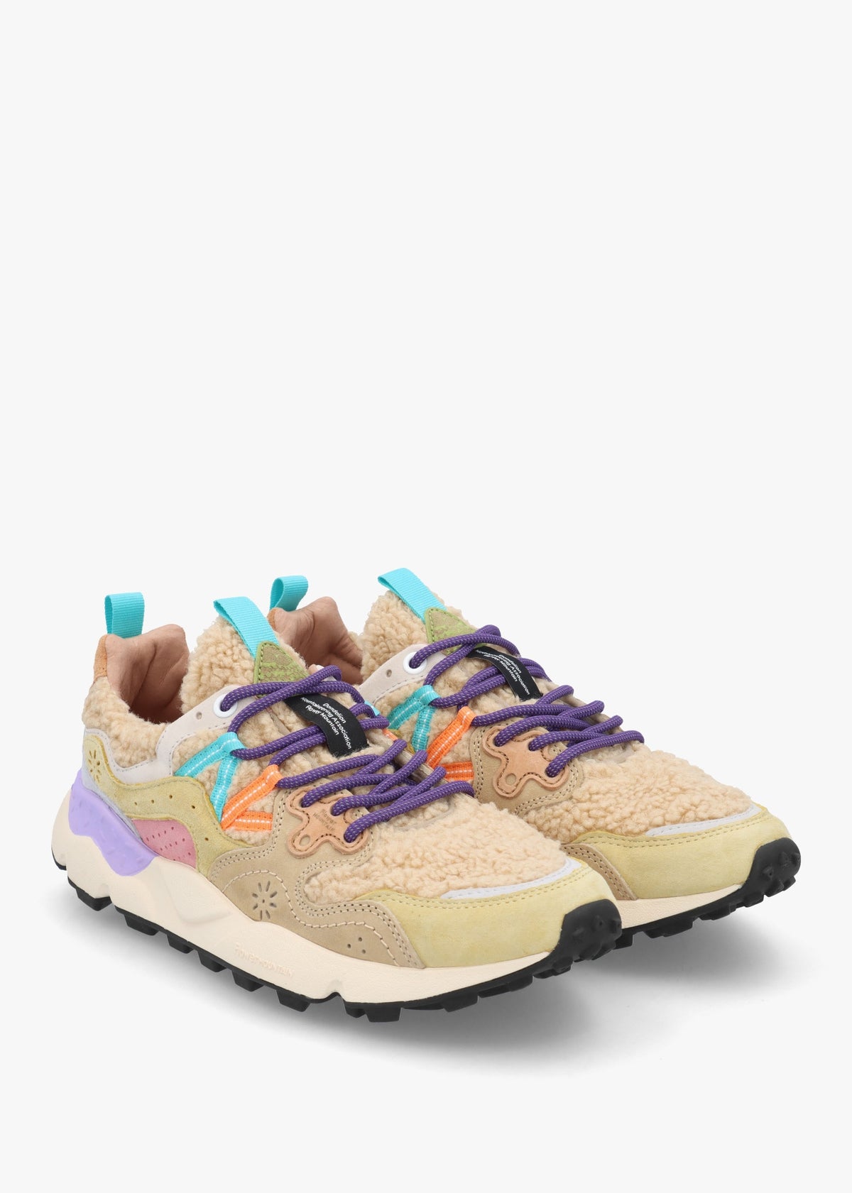 Women's Yamano 3 Beige Multi Teddy Suede Trainers
