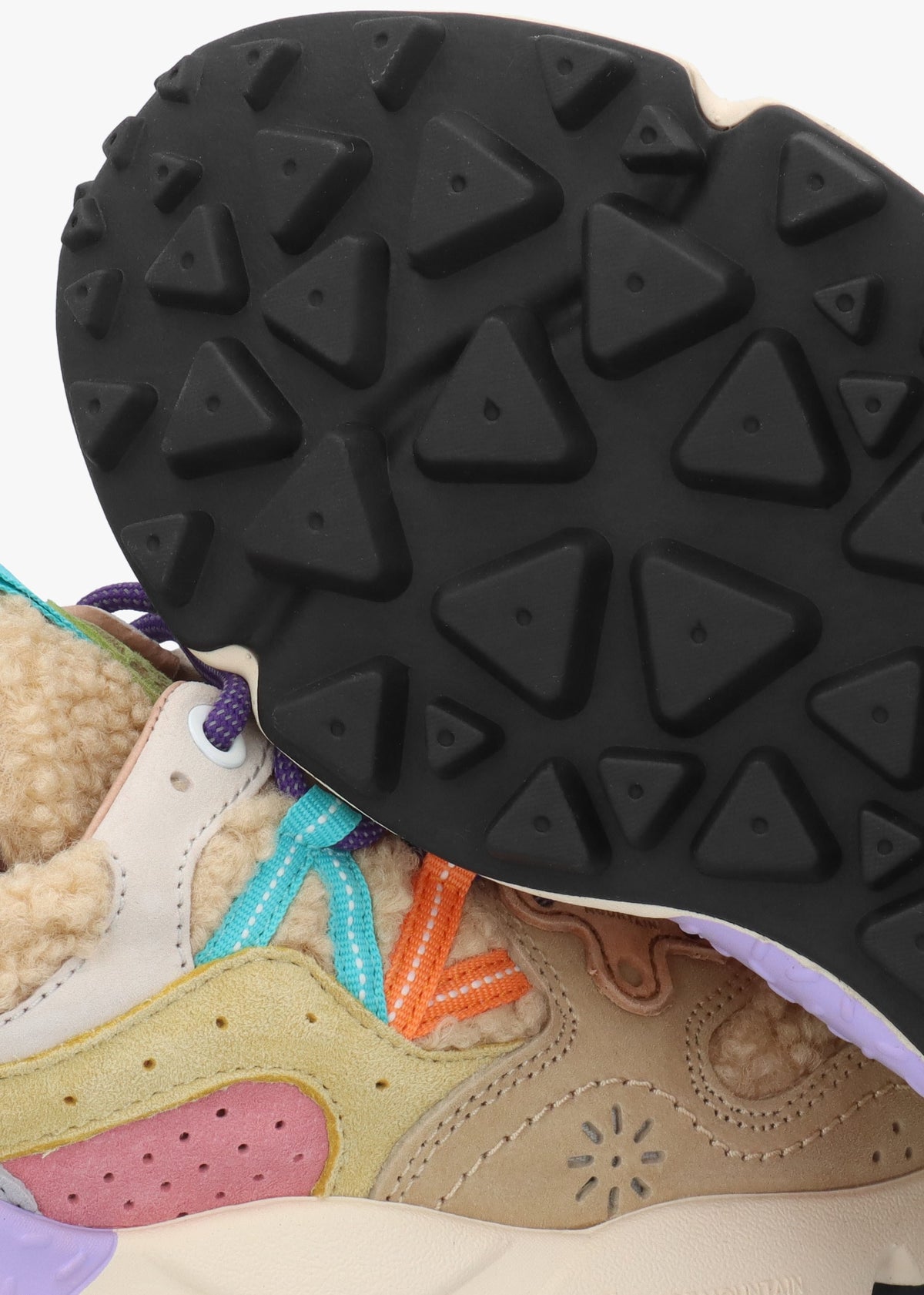 Women's Yamano 3 Beige Multi Teddy Suede Trainers