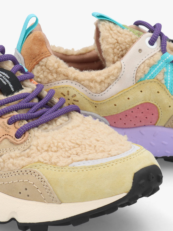 Women's Yamano 3 Beige Multi Teddy Suede Trainers
