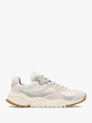 Women's Wave White Hairy Velour Suede Trainers