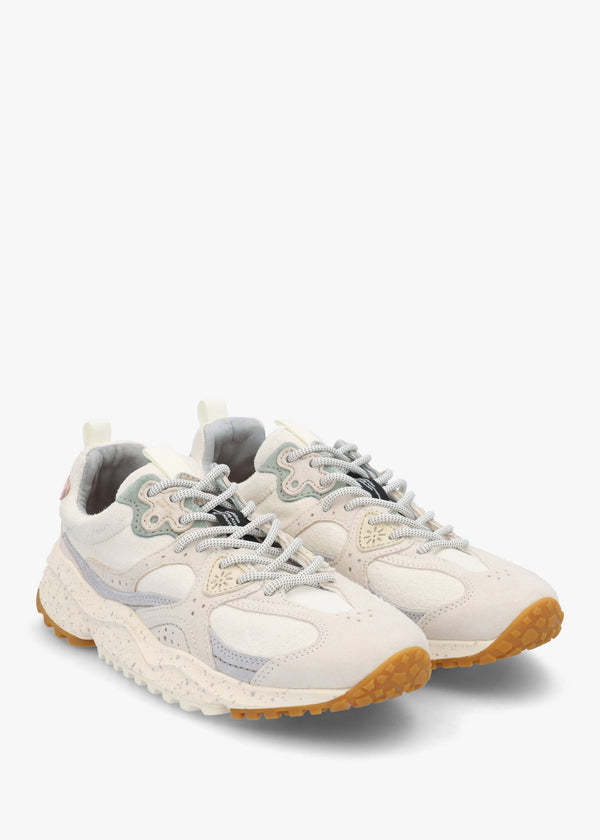 Women's Wave White Hairy Velour Suede Trainers