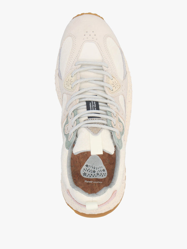 Women's Wave White Hairy Velour Suede Trainers