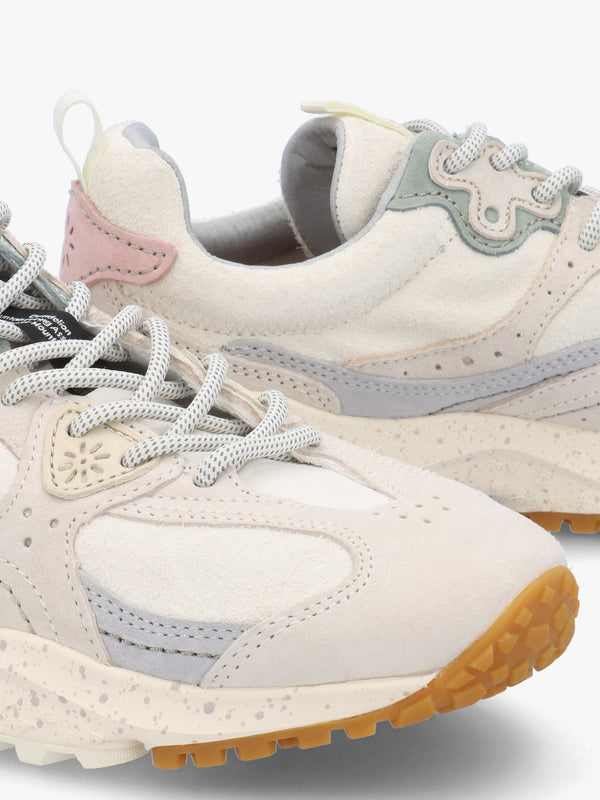 Women's Wave White Hairy Velour Suede Trainers
