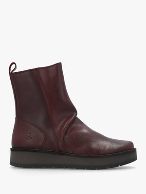 Reno Wine Leather Ankle Boots