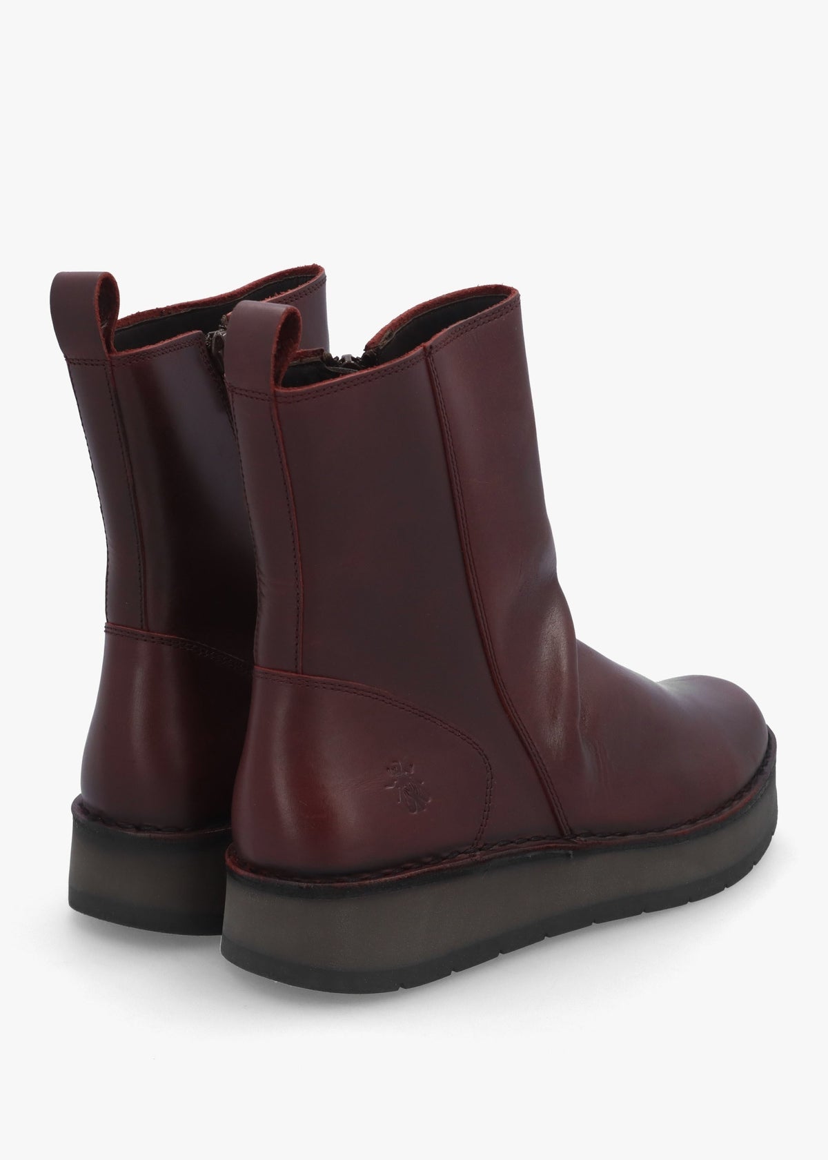 Reno Wine Leather Ankle Boots