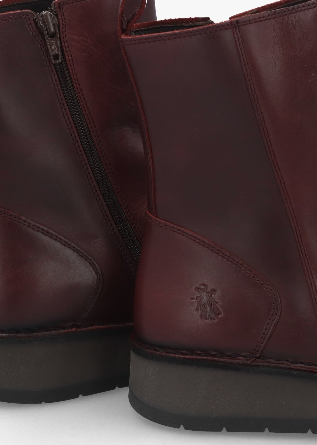 Reno Wine Leather Ankle Boots