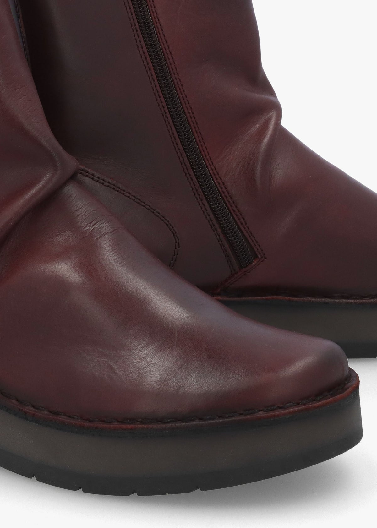 Reno Wine Leather Ankle Boots
