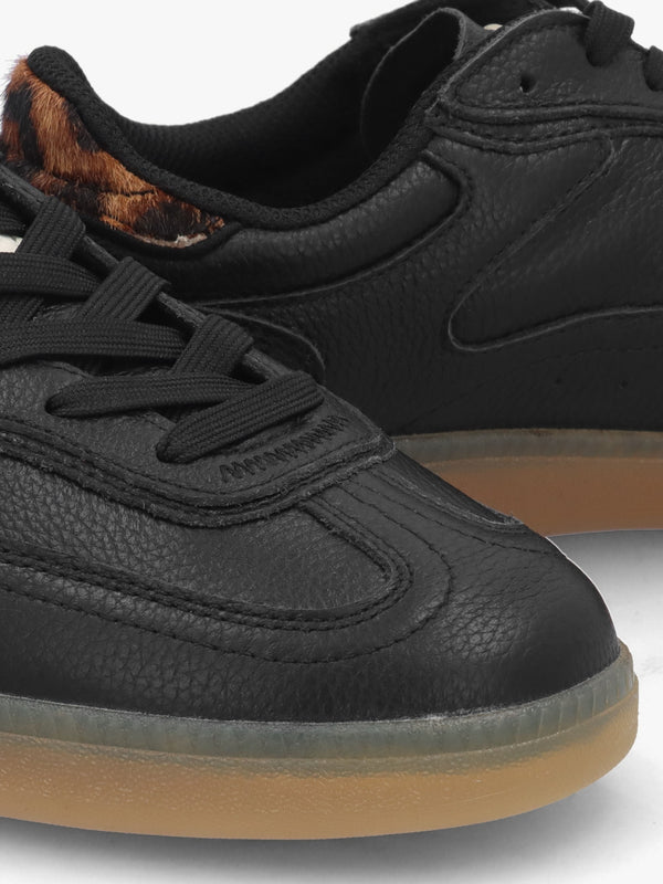 Women’s Alley Black Leather Trainers